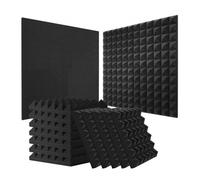 VEVOR Acoustic Foam Panels, 24 Pack 12 x 12 x 2 inches, Pyramid Soundproof Wall Panels,Fire-Resistant Acoustic Panels,Sound Dampening Absorbing Panels for Studio Wall and Ceiling,Black