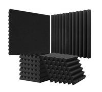 VEVOR Acoustic Foam Panels, 36 Pack 12 x 12 x 2 inches, High Density Soundproof Wall Panels,Fire-Resistant Acoustic Panels,Sound Dampening Absorbing Panels for Studio Wall and Ceiling,Black