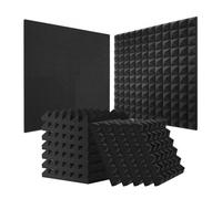 VEVOR Acoustic Foam Panels, 36 Pack 12 x 12 x 2 inches, Pyramid Soundproof Wall Panels,Fire-Resistant Acoustic Panels,Sound Dampening Absorbing Panels for Studio Wall and Ceiling,Black