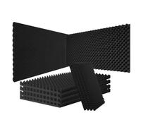 VEVOR Acoustic Foam Panels, 4 Pack 48 x 24 x 2 inches, Egg Designed Soundproof Wall Panels,Fire-Resistant Acoustic Panels,Sound Dampening Absorbing Panels for Studio Wall and Ceiling,Black