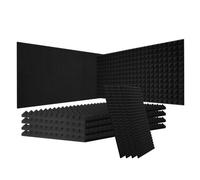 VEVOR Acoustic Foam Panels, 4 Pack 48 x 24 x 2 inches, Pyramid Designed Soundproof Wall Panels, Fire-Resistant, Sound Dampening Absorbing Panels for Studio Wall and Ceiling, Black