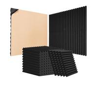 VEVOR Acoustic Foam Panels, 48 Pack 12 x 12 x 1 inches, Adhesive High Density Soundproof Wall Panels,Fire-Resistant Acoustic Panels,Sound Dampening Absorbing Panels for Studio Wall and Ceiling,Black