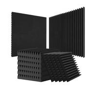 VEVOR Acoustic Foam Panels, 50 Pack 12 x 12 x 2 inches, High Density Soundproof Wall Panels, Fire-Resistant, Sound Dampening Absorbing Panels for Studio Wall and Ceiling, Black