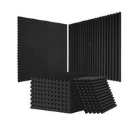 VEVOR Acoustic Foam, 52 Pack 12 x 12 x 1 in, High Density Soundproof Panels, Fire-Resistant, Sound Dampening Absorbing Panels for Studio Wall and Ceiling, Black