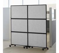 VEVOR Acoustic Room Divider, 2 Pack Office Partition Panel, Freestanding Office Divider Wall Partition Wall with Polyester & 45 Steel Cubicle Wall Reduce Noise and Visual Distractio, Light Gray