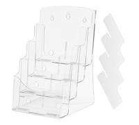 Vevor Acrylic Brochure Holder 8.5X11 Inch, 4-Tier Clear Acrylic Literature Display Stand, Plastic Organizer Flyer Stand