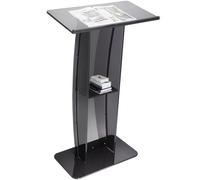 VEVOR Acrylic Podium, 119 cm Tall, Acrylic Podium Stand with Wide Reading Surface & Storage Shelf, Floor-standing Clear Pulpits Acrylic for Church Off