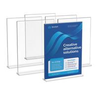 VEVOR Acrylic Sign Holder, 6 Pack 8.5 x 11-inch Brochure Display Holders, T-Shape Double Sided Display Sign Stand, Clear Acrylic Table Menu Photo Pape