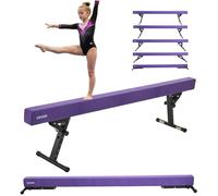 VEVOR Adjustable Balane Beam for Kids, 8FT Gymnastics Beam, High and Low Floor Beams of 5 Adjustable Heights for All Gymnastic Levels, Professional Gymnastic Equipment for Home and Gym Center, Purple