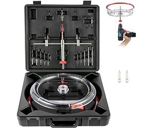 VEVOR Adjustable Hole Saw Cutter Kit, 1-5/8" to 11-13/16" (40-300 mm), Recessed Hole Saw with PC Dust Shield, Two Replaceable Pilot Drill Bits, for Recessed Lights, Ceiling Speakers, Vent Holes