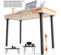 VEVOR Adjustable Round Steel Table Legs 24-40 in 1200 lbs Heavy Duty Set of 4