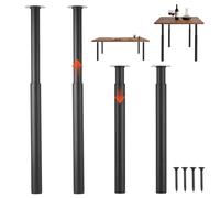VEVOR Adjustable Steel Table Legs 28-43 in 1200 lbs Heavy Duty Set of 4 Black