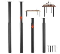 VEVOR Adjustable Table Legs, 28-43.3 in Steel Furniture Legs, 1200 lbs Max Load Heavy Duty, Quick Installation, Ideal for Home Office Desk DIY, Coffee