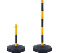 Vevor Adjustable Traffic Delineator Post Cones, 6 Pack, Traffic Safety Delineator Barrier With Fillable Base 8Ft Chain