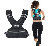VEVOR Adjustable Weighted Vest, 11-20lb Weight Vest with 6 Ironsand Weights and Reflective Stripe, Body Weight Vest Exercise Set for Men Women, Worko
