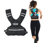 VEVOR Adjustable Weighted Vest, 11-20lb Weight Vest with 6 Ironsand Weights and Reflective Stripe, Body Weight Vest Exercise Set for Men Women,