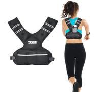 VEVOR Adjustable Weighted Vest, 20-32lb Weight Vest with 6 Ironsand Weights and Reflective Stripe, Body Weight Vest Exercise Set for Men Women, Workout Equipment for Strength Training Running Jogging