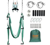 VEVOR Aerial Yoga Flying Yoga Swing 2.7 Yards Yoga Hammock Trapeze Green/White