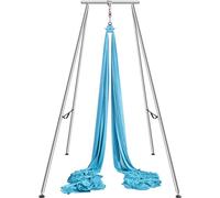 VEVOR Aerial Yoga Frame & Yoga Hammock, 551.15 lbs Load Capacity, 9.68 ft Height Professional Yoga Swing Stand Comes with 13.1 Yards Aerial Hammock, Yoga Rig for Indoor Outdoor Aerial Yoga, Blue
