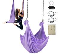 VEVOR Aerial Yoga Hammock & Swing, 4.4 Yards, Yoga Starter Kit with 100gsm Nylon Fabric, Full Rigging Hardware and Easy Set-up Guide, Antigravity Flyi