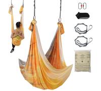 VEVOR Aerial Yoga Hammock & Swing 5.5 Yards Aerial Yoga Starter Kit with 100gsm Nylon Fabric Full Rigging Hardware & Easy Set-up Guide Antigravity