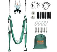 VEVOR Aerial Yoga Flying Yoga Swing 2.7 Yards Yoga Hammock Trapeze Green/White