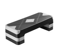VEVOR Aerobic Exercise Step Platform, 28-Inch Workout Aerobic Stepper, Height Adjustable Fitness Training Step Deck Trainer with 4 Risers, Non-Slip Surface Bench for Home Gym Cardio Strength, Gray