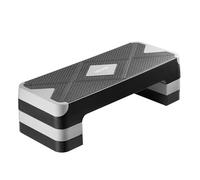 VEVOR Aerobic Exercise Step Platform, 28-Inch Workout Aerobic Stepper, Height Adjustable Fitness Training Step Deck Trainer with 4 Risers, Non-Slip Surface Bench for Home Gym Cardio Strength, Gray