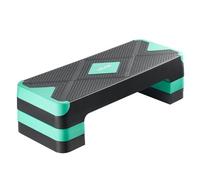 VEVOR Aerobic Exercise Step Platform, 28-Inch Workout Aerobic Stepper, Height Adjustable Fitness Training Step Deck Trainer with 4 Risers, Non-Slip Surface Bench for Home Gym Cardio Strength, Green