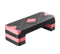 VEVOR Aerobic Exercise Step Platform, 28-Inch Workout Aerobic Stepper, Height Adjustable Fitness Training Step Deck Trainer with 4 Risers, Non-Slip Surface Bench for Home Gym Cardio Strength, Red