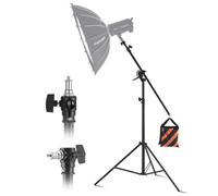 VEVOR Air Cushioned Aluminum Light Stand, Max Height 12.8 ft/390 cm, Adjustable Photography Stand with Boom Arm, Sandbag, Max Load 5kg, 1/4 in Screw f