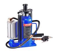 VEVOR Air Hydraulic Bottle Jack, 20 Ton (44092 lbs) Capacity, 10.2-19.5 Inch Lifting Range, Pneumatic/Manual Heavy Duty Welded Bottle Jack with Pump for Car, Pickup, Truck, RV, SUV, Auto Repair, Blue