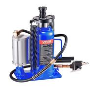 VEVOR Air Hydraulic Bottle Jack, 20 Ton (44092 lbs) Capacity, 10.2-19.5 Inch Lifting Range, Pneumatic/Manual Heavy Duty Welded Bottle Jack with Pump for Car, Pickup, Truck, RV, SUV, Auto Repair, Blue