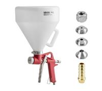 VEVOR Air Texture Spray Gun, 4.5L Air Hopper Spray Gun, Professional Drywall Texture Painting Sprayer with 3 Nozzles (3.5mm, 6mm, 8mm) for Popcorn, Kn