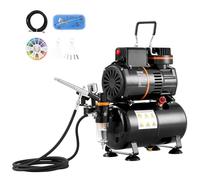 VEVOR Airbrush Kit, Air Brush Set Kit with 3.5L Air Storage Tank, Dual Fan Air Tank Compressor System with 0.3 mm Tip Airbrush, Holder, Color Mixing Wheel, Cleaning Brush Set, Art Nail Cookie Tattoo