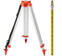 VEVOR Aluminium Tripod & 5m Survey Levelling Staff For Laser Level /dumpy 1.65m Tripod