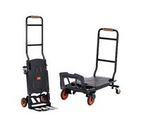 VEVOR Aluminum Hand Truck, 2 in 1, 300 lbs Load Capacity, Heavy Duty Industrial Convertible Folding Hand Truck and Dolly, Utility Cart Converts from Hand Truck to Platform Cart with Rubber Wheels