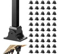 VEVOR Aluminum Alloy Baluster Shoes Square Balusters Baluster Wrought Spindles for Staircase Slant Shoes with Screw Holes for 1/2 Inch Staircase Balusters, Black (50 Pcs)(Screws Sold Separately)