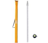 VEVOR Aluminum Grade 25-Feet/10ths 6 Sections Telescopic Measuring Rod, Double-Sided Scale 1/10ft Leveling Rod Stick with Bubble Level & Carrying Bag for Houses, Walls, Floors