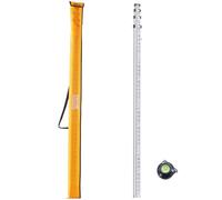 VEVOR Aluminum Grade Rod, 14-Feet/8ths 4 Sections Telescopic Measuring Rod, Double-Sided Scale 1/8in Leveling Rod Stick, Aluminum Alloy Survey Rod w/Bubble Level &Carrying Bag for Houses,Walls,Floors