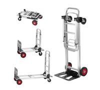 VEVOR Aluminum Hand Truck, 2 in 1, 181.4 kg Load Capacity, Heavy Duty Industrial Convertible Folding Hand Truck and Dolly, Utility Cart Converts from