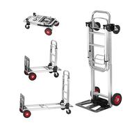 VEVOR Aluminum Hand Truck, 2 in 1, 400 lbs Load Capacity, Heavy Duty Industrial Convertible Folding Hand Truck and Dolly, Utility Cart Converts from Hand Truck to Platform Cart with Rubber Wheels