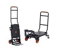 VEVOR Aluminum Hand Truck 2 in 1 Folding Dolly Cart 300 lbs Capacity Heavy Duty
