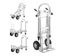 VEVOR Aluminum Hand Truck, 4 in 1, 1000 lbs Load Capacity, Heavy Duty Industrial Convertible Folding Hand Truck and Dolly, Utility Cart Converts from Hand Truck to Platform Cart with Rubber Wheels
