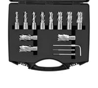 VEVOR Annular Cutter Set, 13 pcs Weldon Shank Mag Drill Bits, 1" Cutting Depth, 7/16" to 1-1/16" Cutting Diameter, M2AL HSS, 2 Pilot Pins, Hex Wrench and Portable Case, for Using with Magnetic Drills