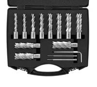 VEVOR Annular Cutter Set, 13 pcs Weldon Shank Mag Drill Bits, 5.1 cm Cutting Depth, 1.1 to 1-2.7 cm Cutting Diameter, M2AL HSS, with 2 Pilot Pins, Hex