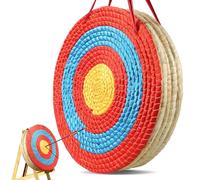 VEVOR Archery Target, 5 Layers 20" Arrow Target, Traditional Solid Straw Round Archery Target Shooting Bow, Hand-Made Arrows Target, Coloured Rope Tar