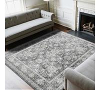 VEVOR Area Rug, 8 x 10 ft Large Washable Rug, Non-Slip and Tear-Resistant Soft Carpet, Pet & Child Friendly Vintage Area Rugs, Indoor Mat for Bedroom, Living Room, Kids Room, Entryway, Office, Gray