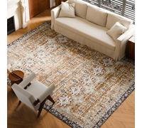 VEVOR Area Rug, 9 x 12 ft Large Washable Rug, Non-Slip and Tear-Resistant Soft Carpet, Pet & Child Friendly Vintage Area Rugs, Indoor Mat for Bedroom,