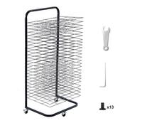 VEVOR Art Drying Rack, 25 Removable Shelves 17 x 13 x 39.4 inch Paint Drying Rack With Lockable Wheels, Carbon Steel Painting Drying Rack for Artwork